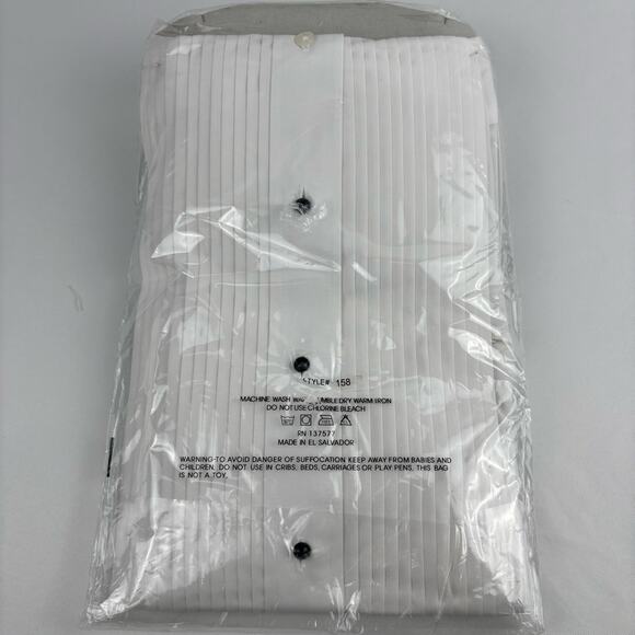 NWT Tuxedo Formal Attire Button Up White Dress Shirt Long Slv, S3 14-14.5 32/33 - Picture 4 of 8